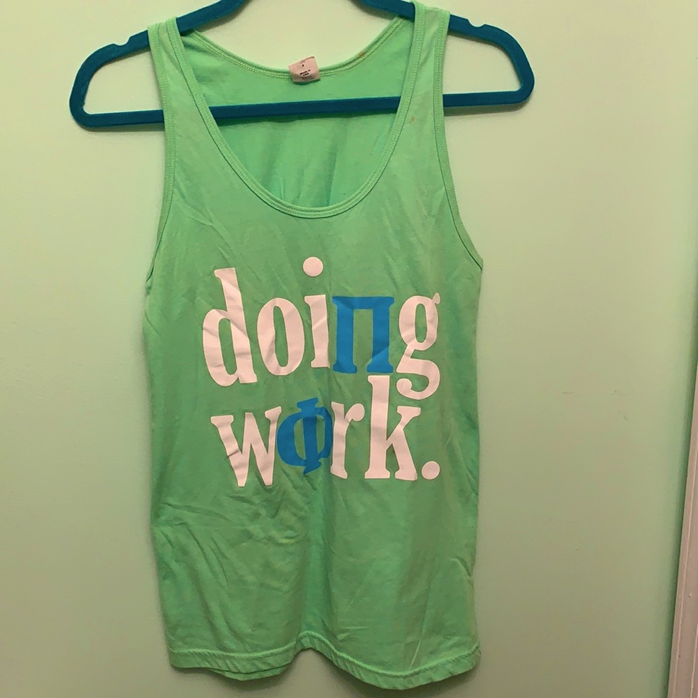 Pi phi lime green tank top size S